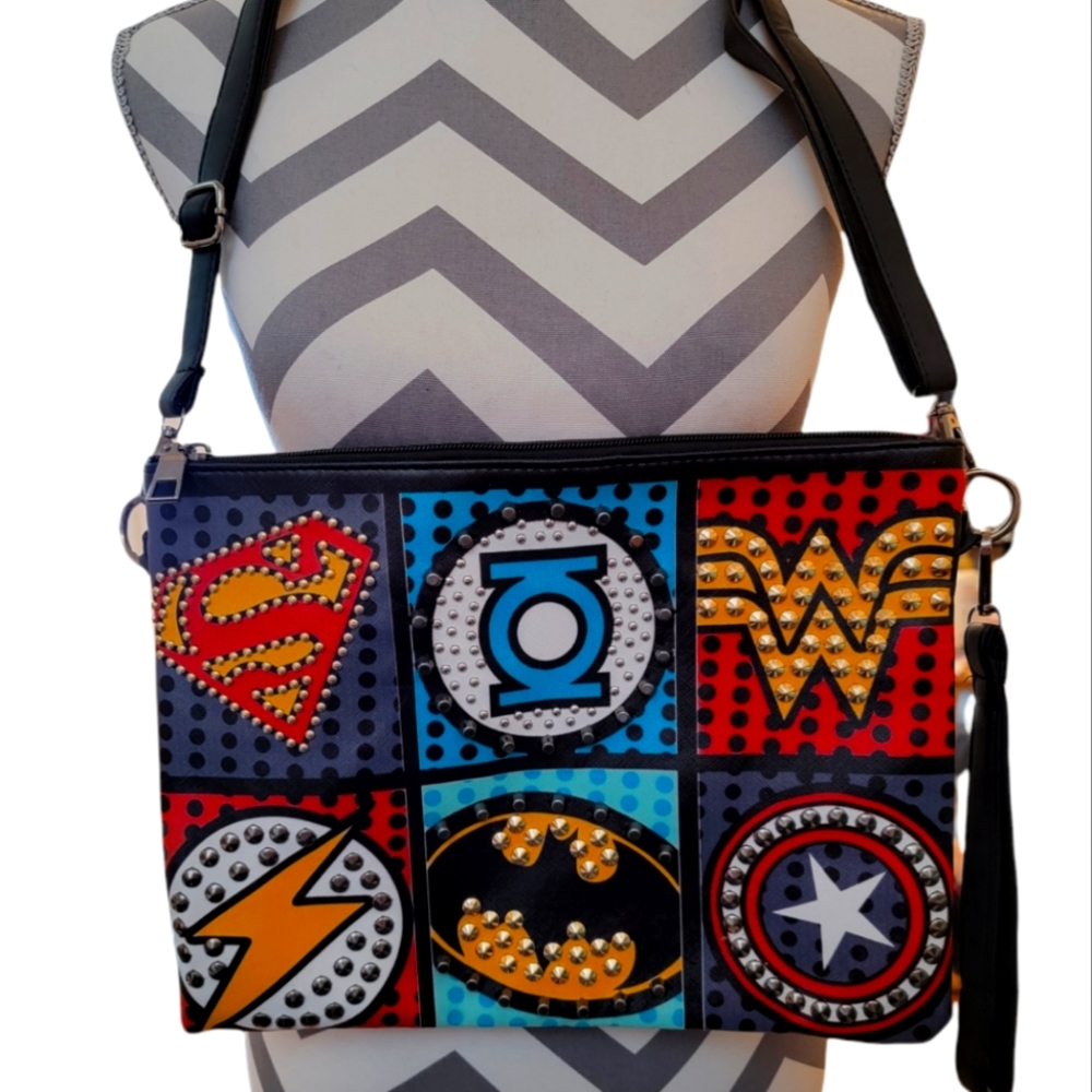 Superhero large Clutch Wristlet